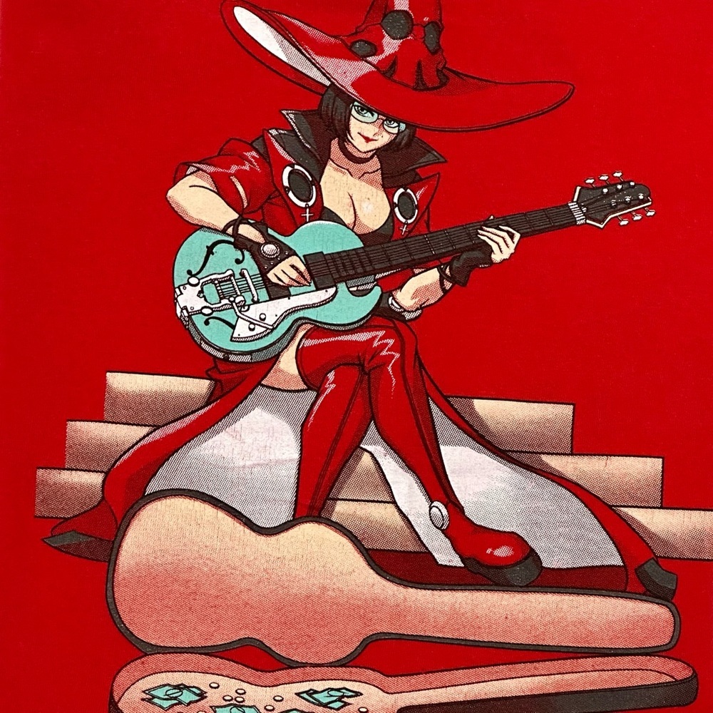 I-No Anime Sexy Rocker Witch Red T-shirt Tee Loose Change Graphic Guilty Gear XL - Picture 5 of 6